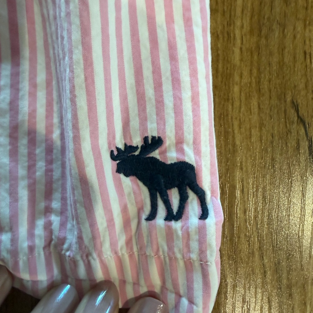 Vintage Abercrombie & Fitch Pink Stripe Strapless Dress S Y2K Coquette Preppy - Picture 6 of 10